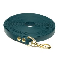 Mystique Biothane Schleppleine mit Messingkarabiner grün Mystique Biothane Schleppleine mit Messingkarabiner grün