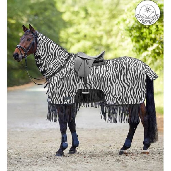 Waldhausen Fliegen-Ausreitdecke Zebra mit Fransen