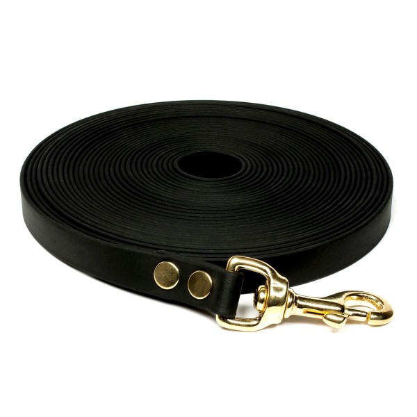 Mystique Biothane Schleppleine mit Messingkarabiner schwarz