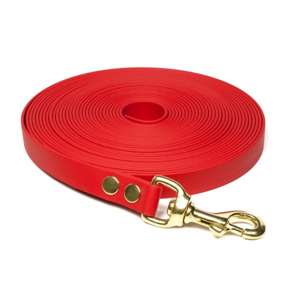 Mystique Biothane Schleppleine mit Messingkarabiner rot