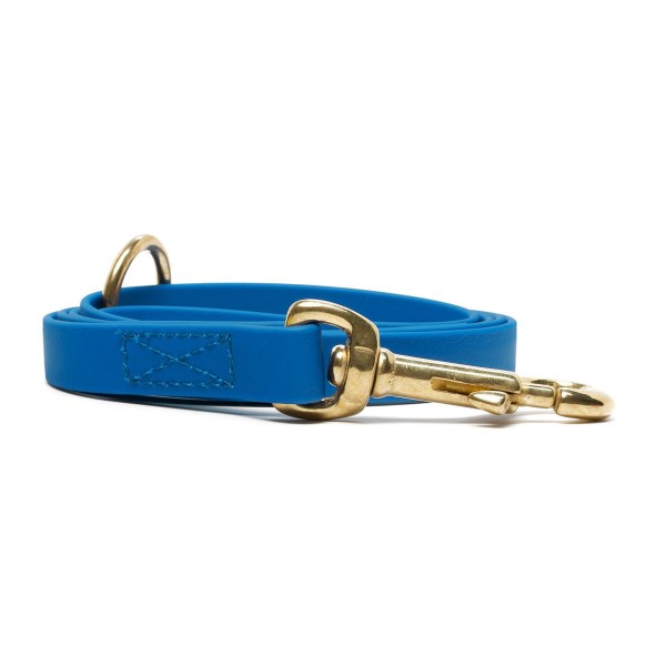 Mystique BioThane Leine vernäht mit Messing Karabiner hellblau