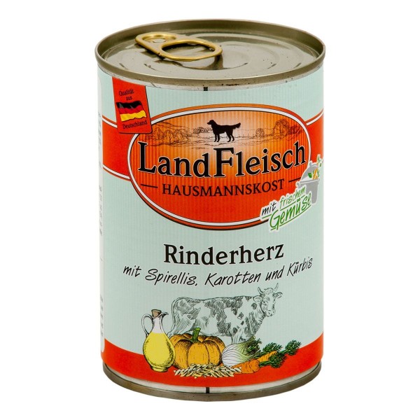 Landfleisch Hausmannskost Rinderherz & Spirellis