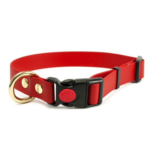 Mystique Biothane Safety Klick Halsband rot