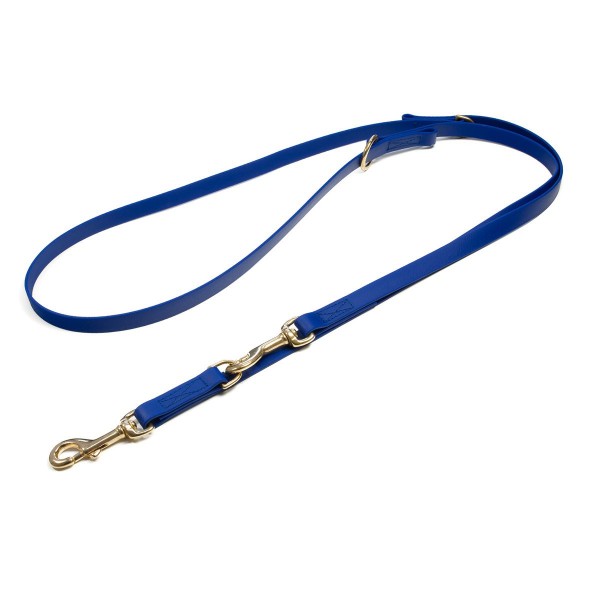 Mystique Biothane Leine verstellbar mit Messingkarabiner blau