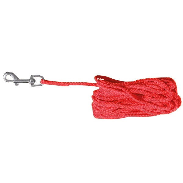 Schleppleine Nylon rund mit Schlaufe und Karabiner rot