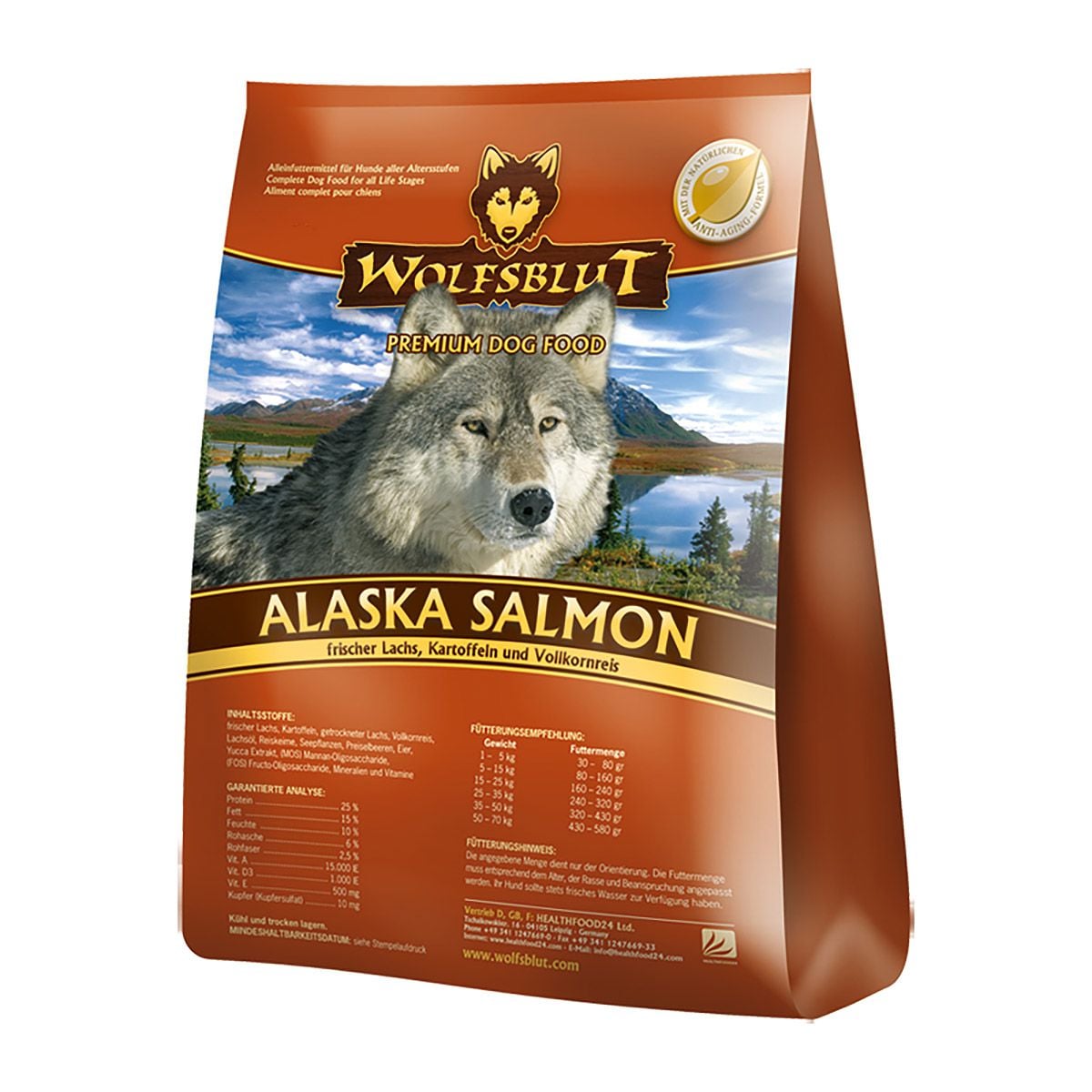 Wolfsblut Trockenfutter Alaska Salmon getreidefrei HUNDunterwegs.de